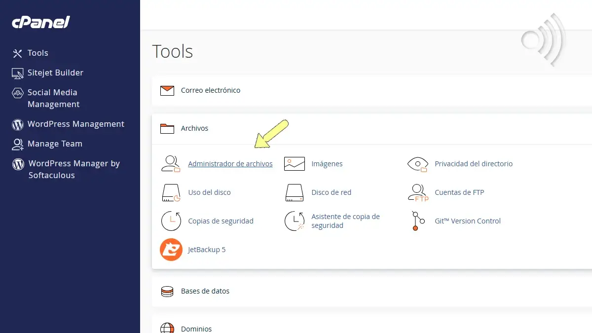 Abrir Admin Archivos