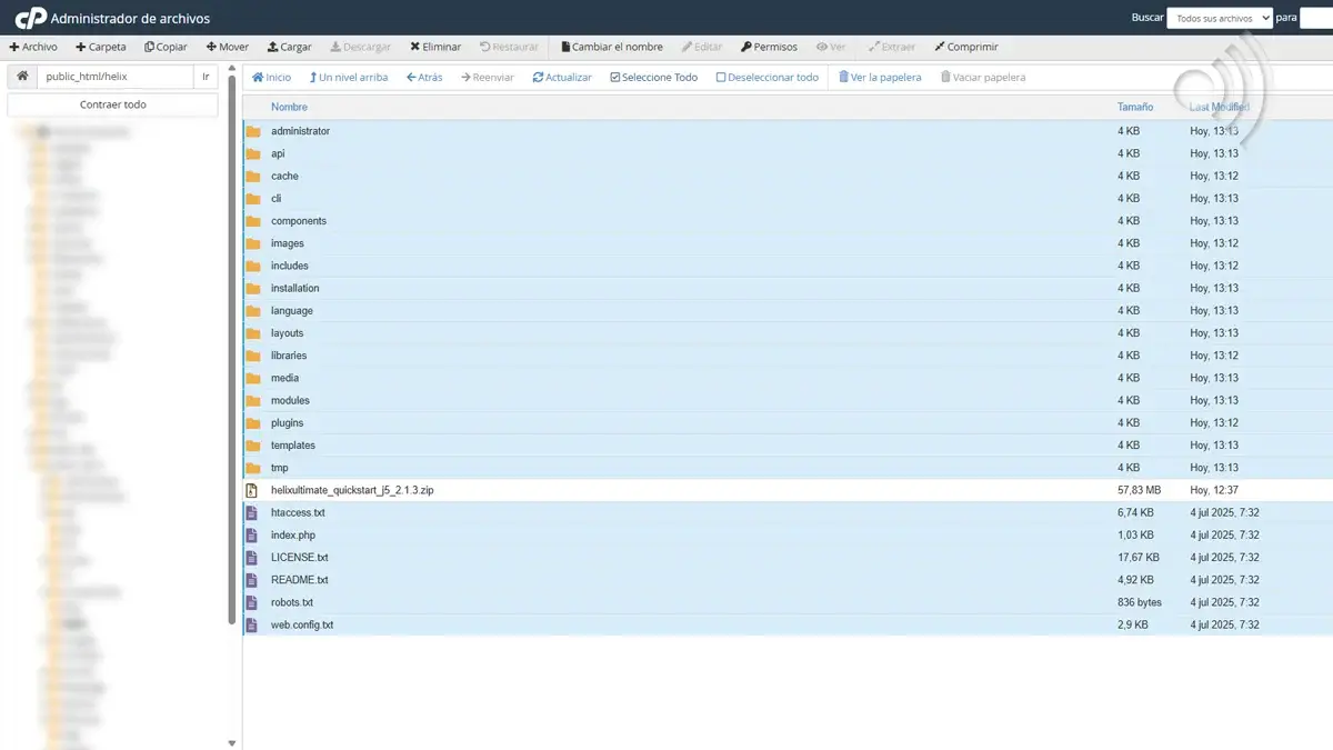 Seleccionar todos los archivos