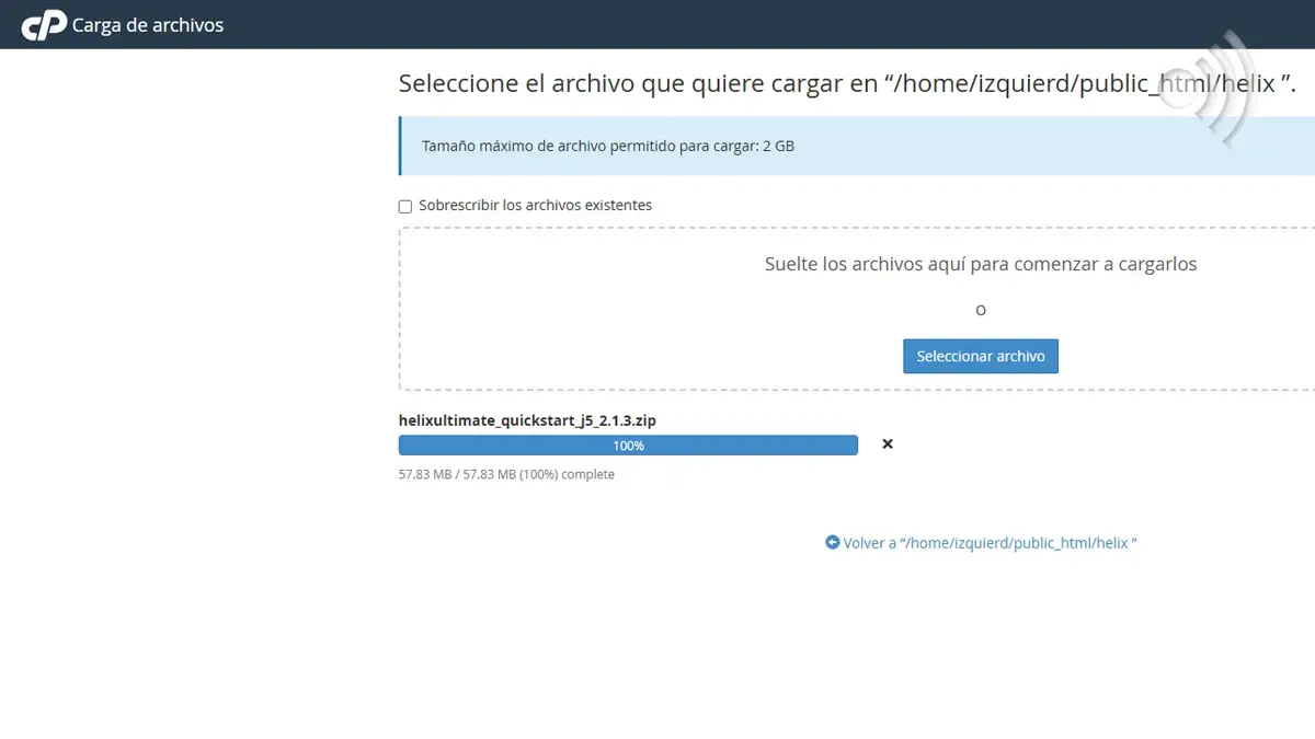 Carga completa de ZIP