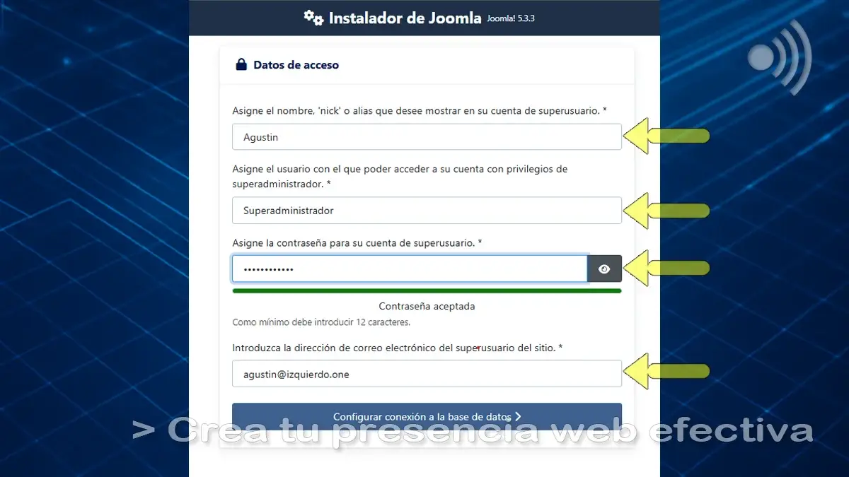 Guardar nick, usuario, administrador y email
